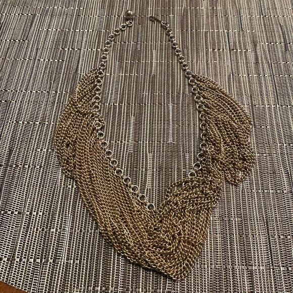 Chunky Multi Chain Gold tone Costume Jewelry retro Egyptian Choker Necklace - Picture 4 of 6